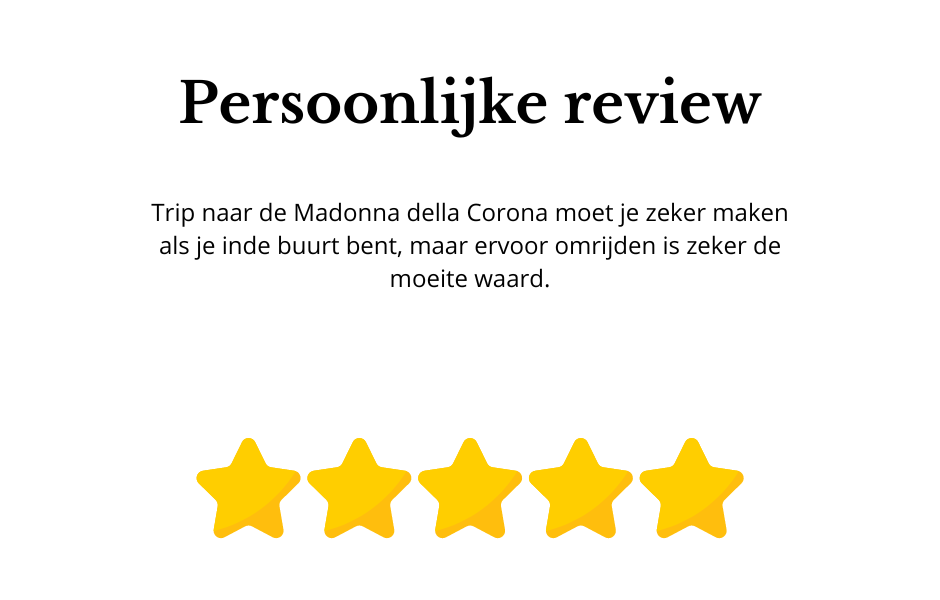 review voor de trip naar madonna della corona